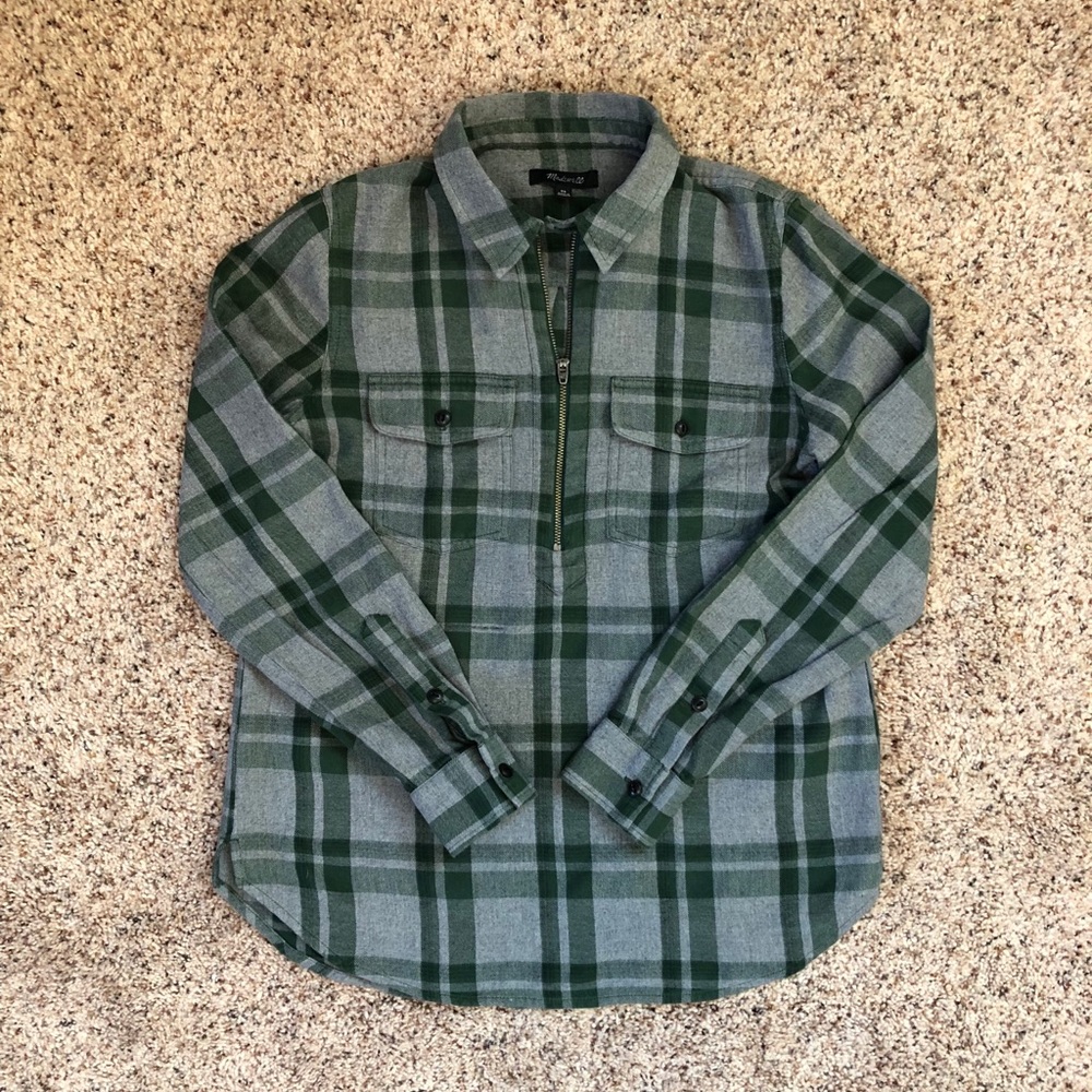 NWOT Madewell Quarter-zip Cotton Flannel XS
